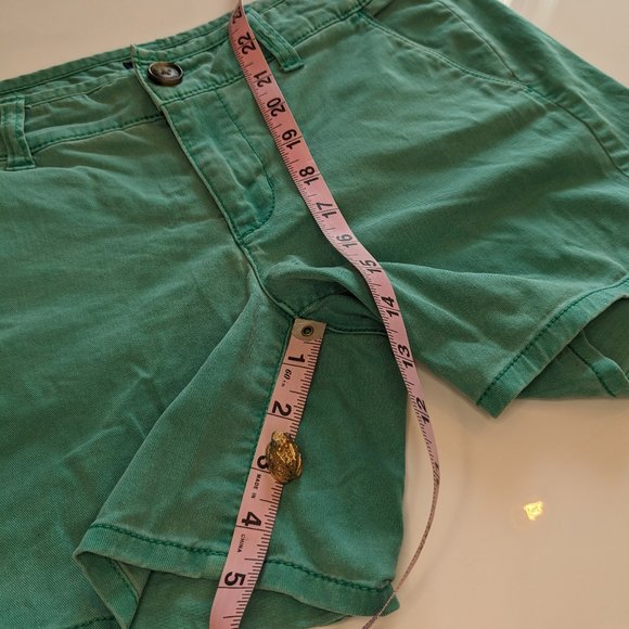 American Eagle Low Rise Midi Chino Shorts in Blue Green Turquoise Teal - Picture 6 of 7